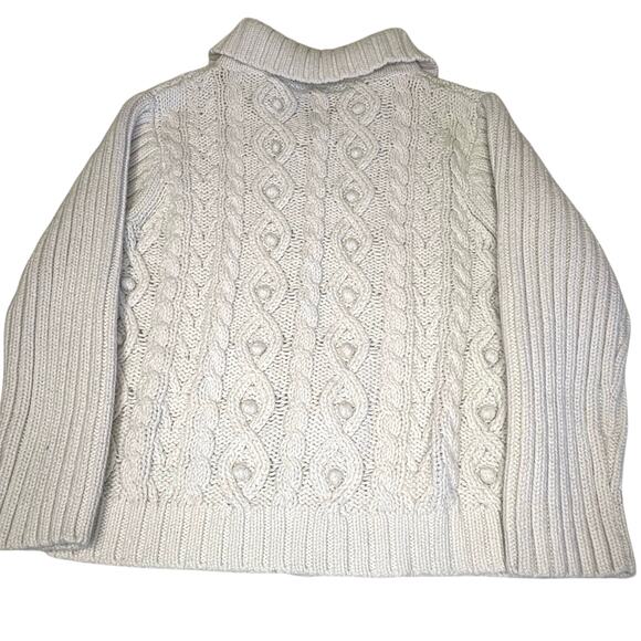 Vintage Baby Gap Zip Up Cardigan Sweater Girls 4T | Ivory Cable Knit - Picture 2 of 6